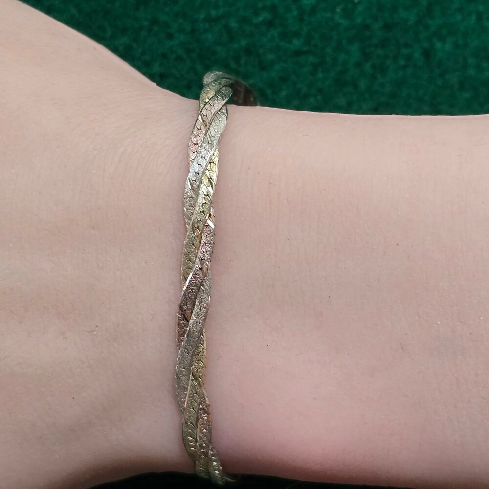 Sterling Silver Tri-color Bracelet